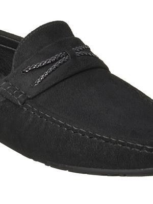 black synthetic slip on loafers - 17762227 - Standard Image - 5