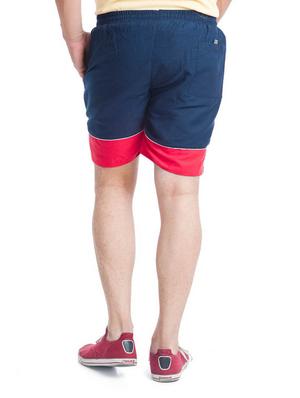 navy blue color block shorts - 17763100 - Standard Image - 3