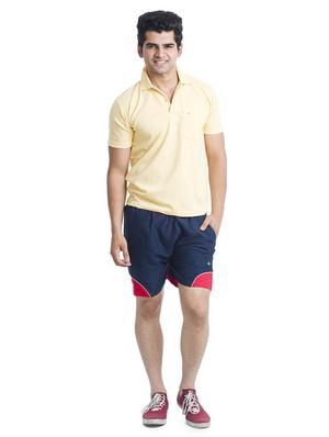 navy blue color block shorts - 17763100 - Standard Image - 4