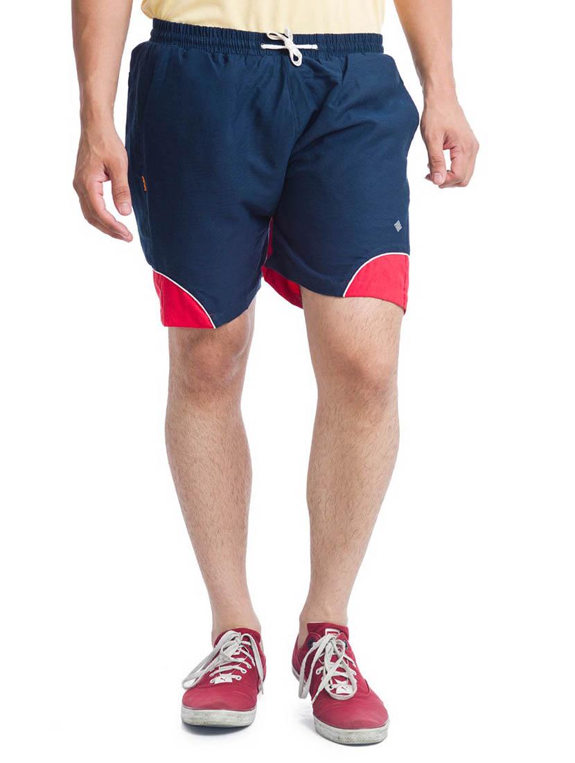 navy blue color block shorts - 17763100 - Zoom Image - 1