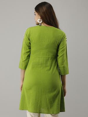 solid button down kurti - 17763927 - Standard Image - 3