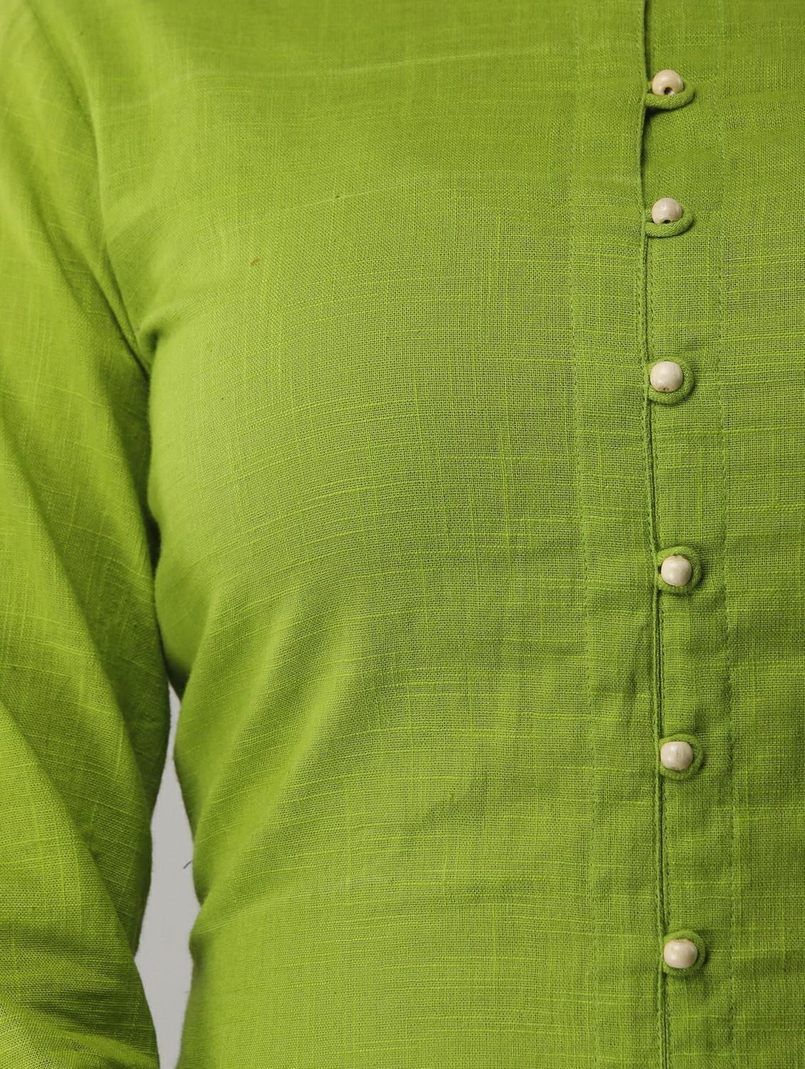 solid button down kurti - 17763927 - Zoom Image - 5