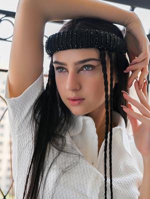 odette black beads embellished hair band - 17764064 - Standard Image - 5