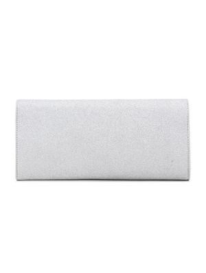 silver leatherette (pu) regular clutch - 17764191 - Standard Image - 2