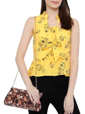 brown leatherette (pu) envelope clutch - 17764195 - Standard Image - 6