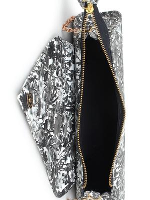 black leatherette (pu) envelope clutch - 17764196 - Standard Image - 3