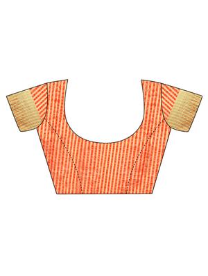 gold bordered handloom saree with blouse - 17764824 - Standard Image - 3