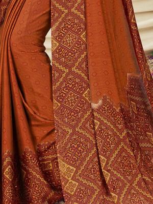 self design printed saree with blouse - 17764842 - Standard Image - 2