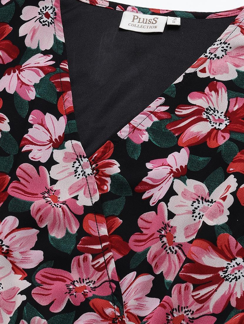 bell sleeved floral a-line dress - 17764863 - Zoom Image - 5