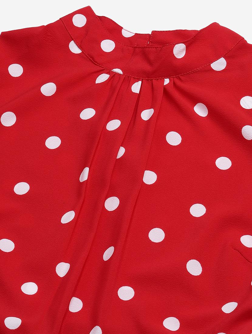 mock neck polka dot belted dress - 17764877 - Zoom Image - 5