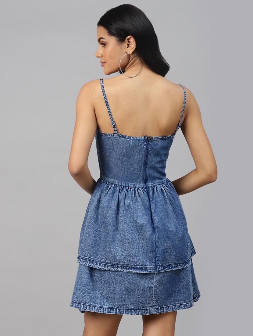 cami neck denim layered dress - 17764932 - Zoom Image - 3