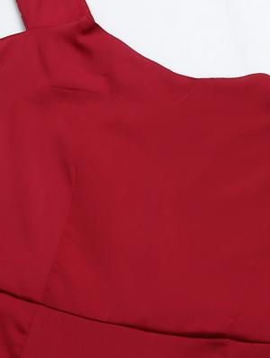 scoop neck solid a-line dress - 17764942 - Standard Image - 5
