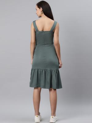 scoop neck solid a-line dress - 17764944 - Standard Image - 3