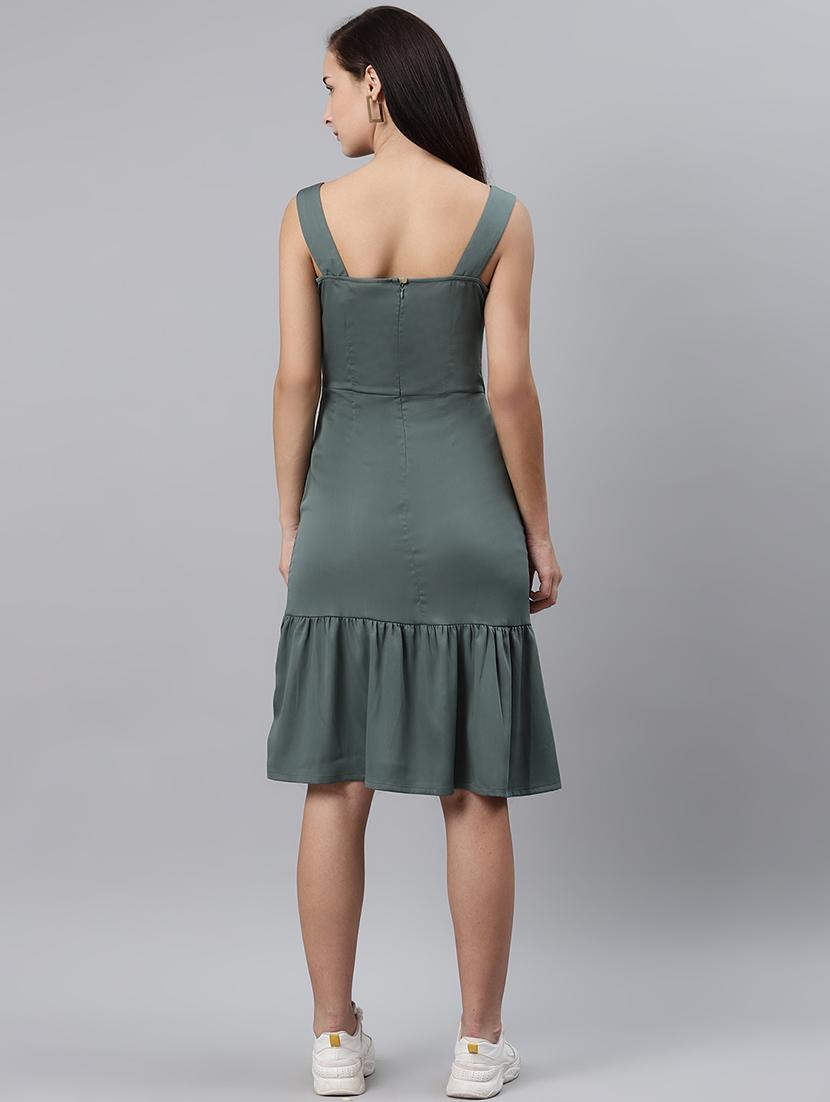 scoop neck solid a-line dress - 17764944 - Zoom Image - 3