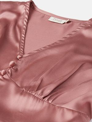 bishop sleeved solid peplum top - 17765020 - Standard Image - 5