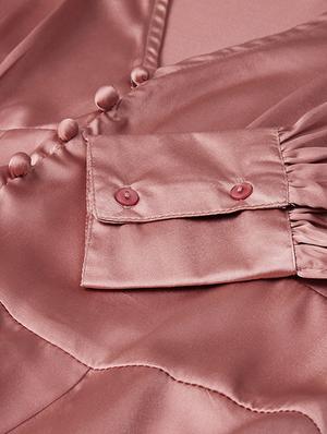 bishop sleeved solid peplum top - 17765020 - Standard Image - 6