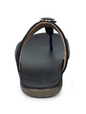 black leatherette slip on sandals - 17765073 - Standard Image - 4