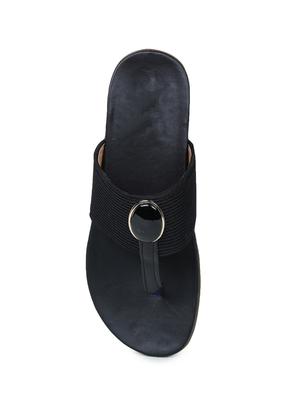black leatherette slip on sandals - 17765073 - Standard Image - 5