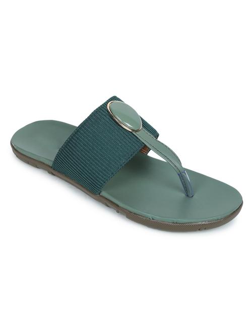 green leatherette slip on sandals - 17765074 - Standard Image - 1