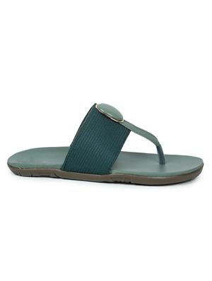 green leatherette slip on sandals - 17765074 - Standard Image - 3