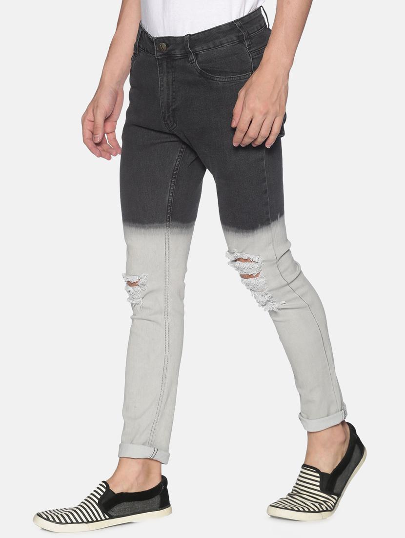 black heavy washed distressed denim jeans - 17765117 - Zoom Image - 2