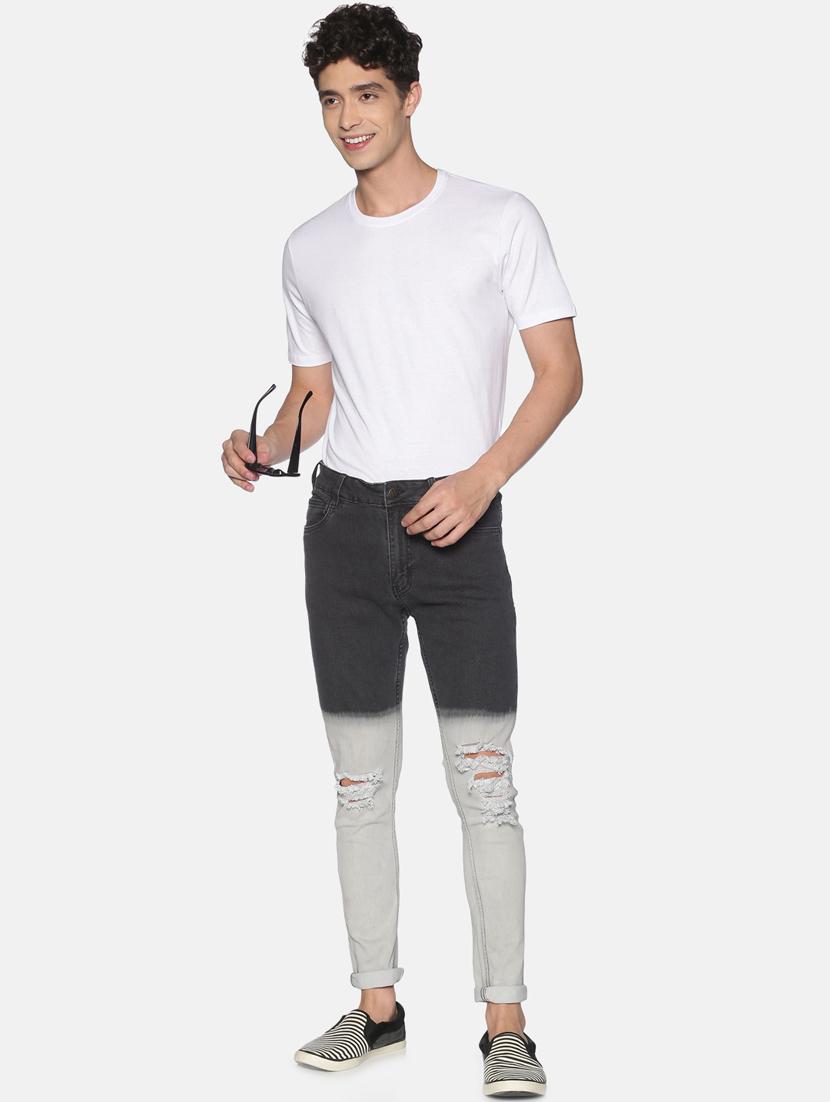 black heavy washed distressed denim jeans - 17765117 - Zoom Image - 4