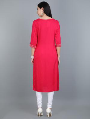 gold printed straight kurta - 17765192 - Standard Image - 3