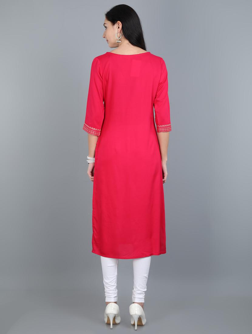 gold printed straight kurta - 17765192 - Zoom Image - 3