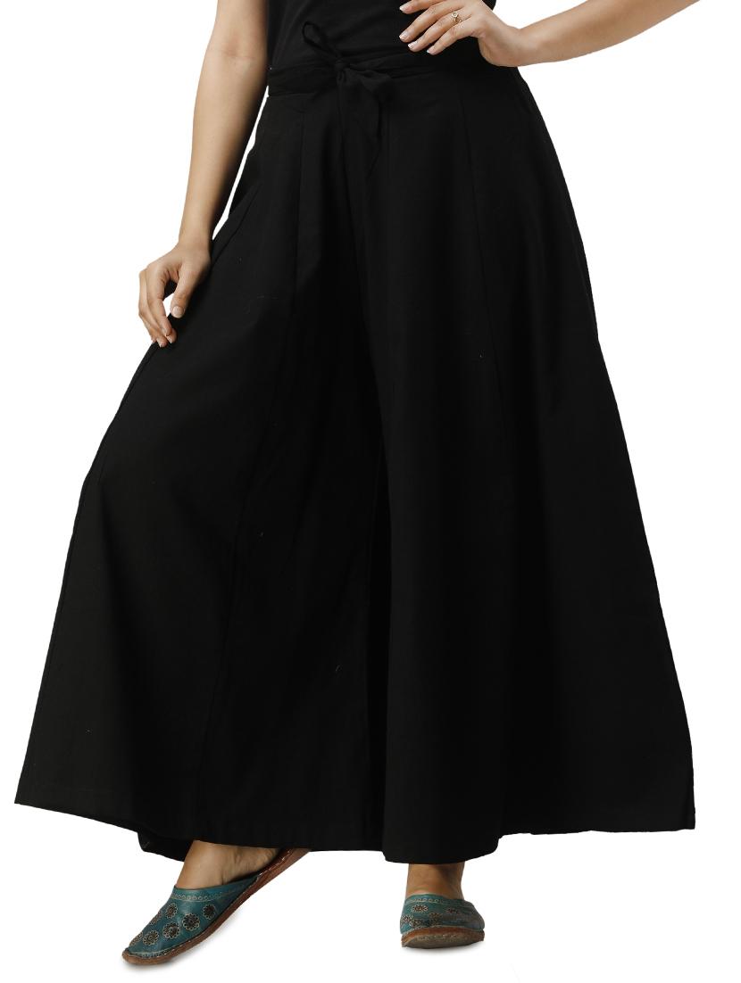black solid palazzo - 17765239 - Zoom Image - 2