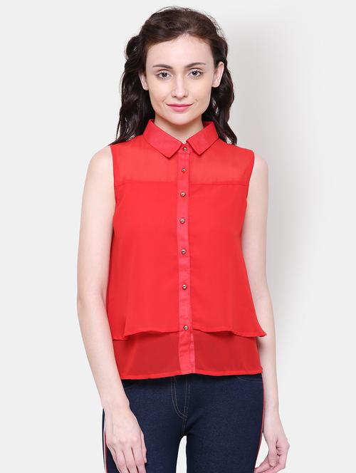 women's layered collared top - 17765252 -  Standard Image - 0