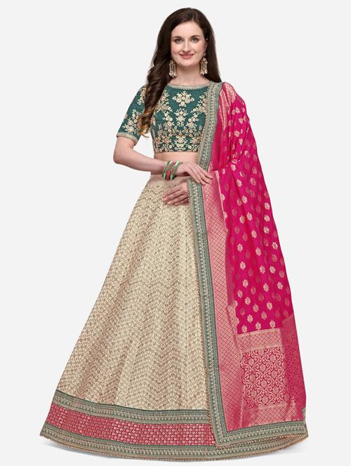 multi colored art silk flared lehenga - 17765476 - Standard Image - 1