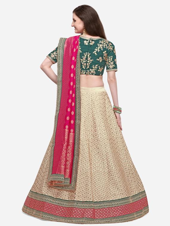 multi colored art silk flared lehenga - 17765476 - Zoom Image - 3