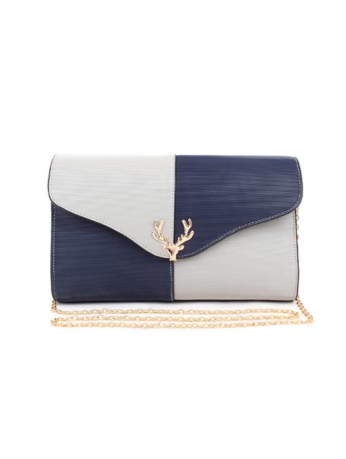 blue leatherette (pu) messenger handbag - 17765521 - Standard Image - 1