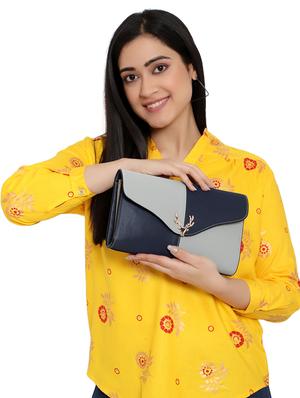 blue leatherette (pu) messenger handbag - 17765521 - Standard Image - 6