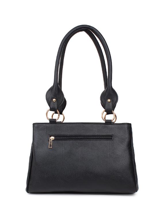 black leatherette (pu) structured handbag - 17765523 - Zoom Image - 2