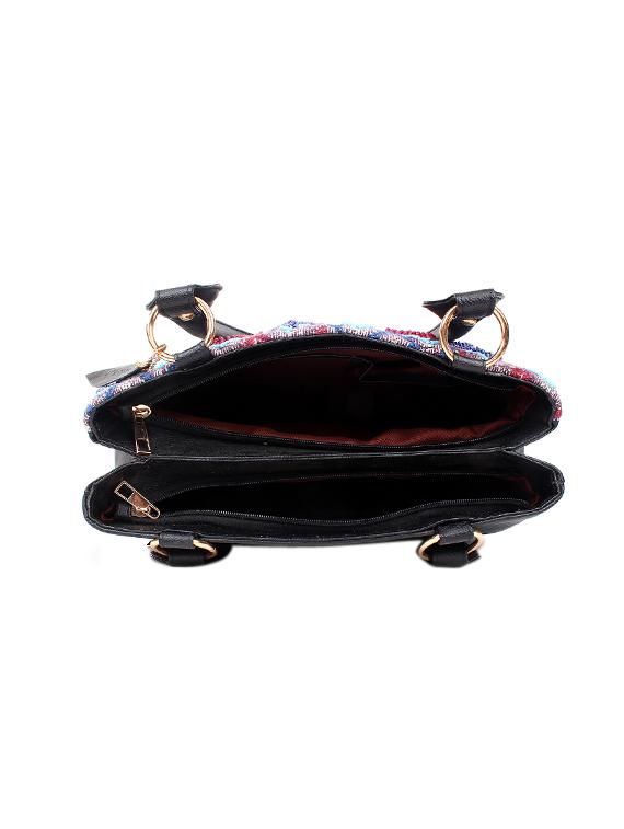 black leatherette (pu) structured handbag - 17765523 - Zoom Image - 3