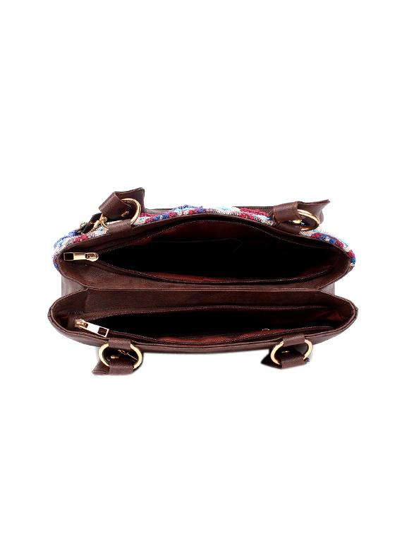 brown leatherette (pu) structured handbag - 17765524 - Zoom Image - 3