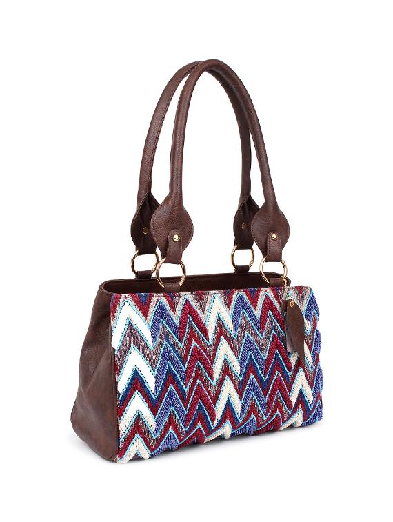 brown leatherette (pu) structured handbag - 17765524 - Zoom Image - 5