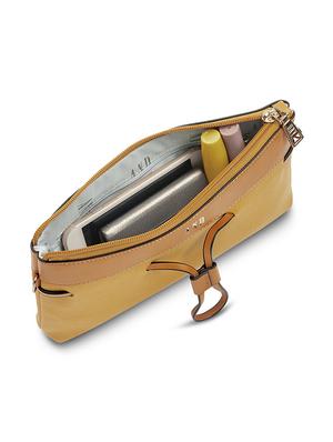 yellow leatherette (pu) regular handbag - 17765643 - Standard Image - 4