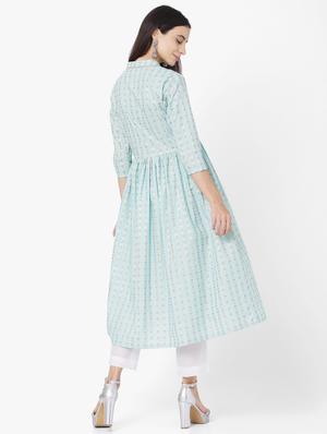 printed flared kurta - 17765780 - Standard Image - 3