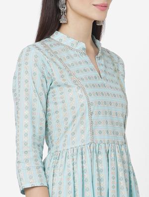 printed flared kurta - 17765780 - Standard Image - 4