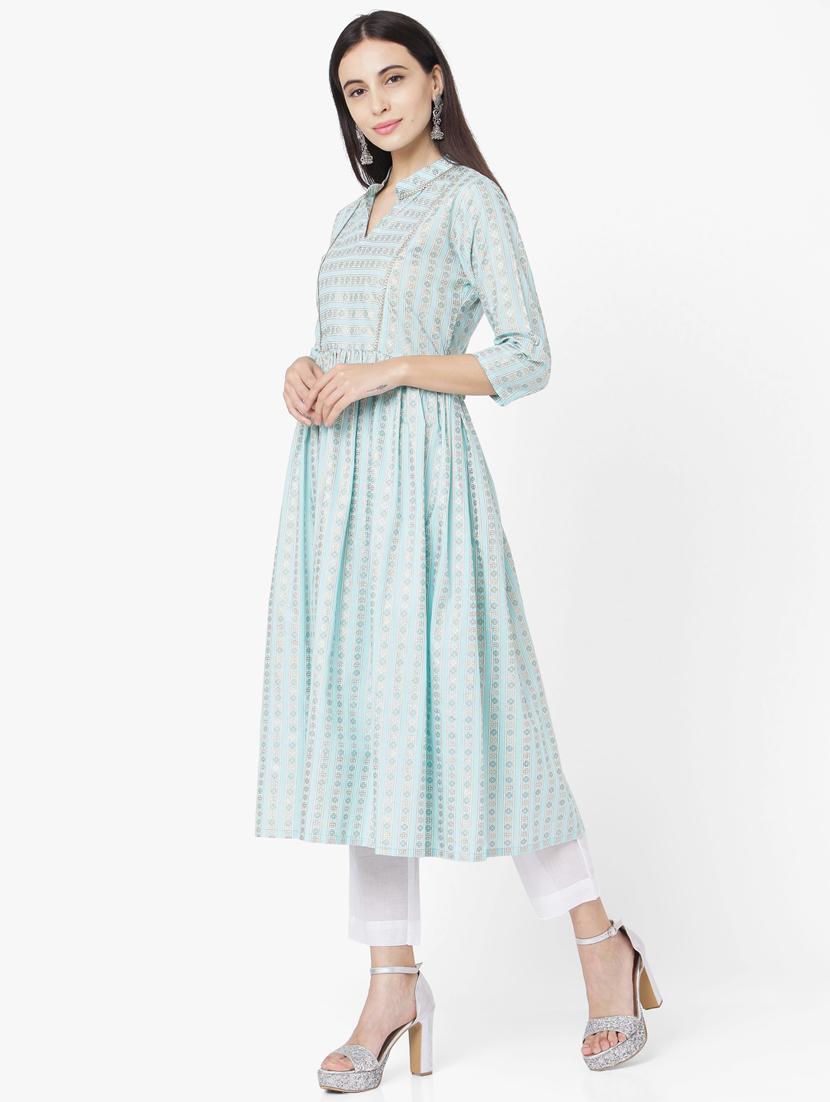 printed flared kurta - 17765780 - Zoom Image - 2
