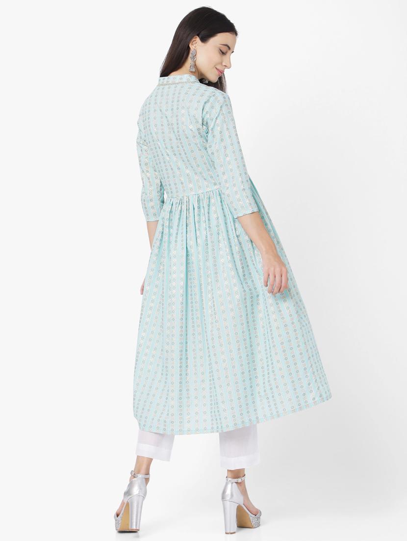 printed flared kurta - 17765780 - Zoom Image - 3