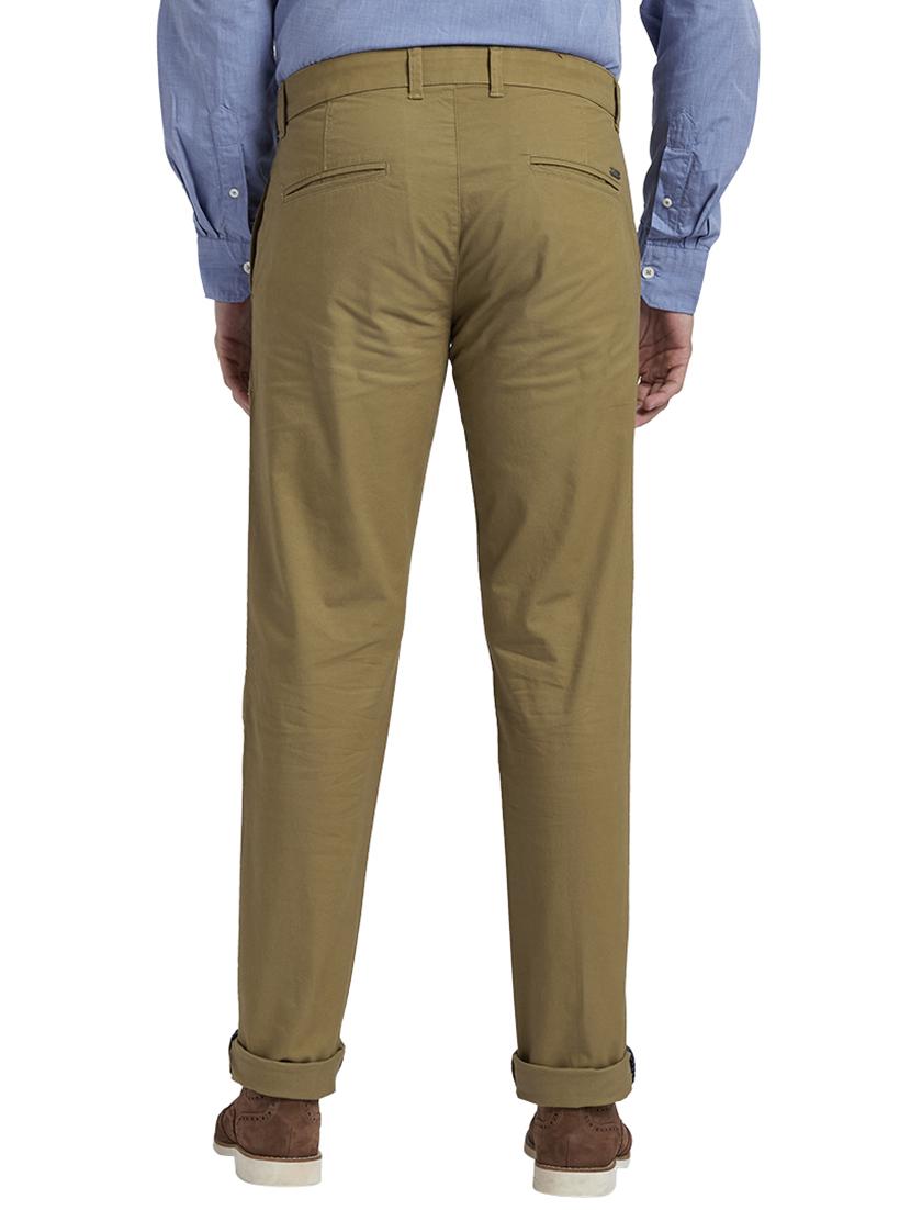 brown solid flat front casual trouser - 17766194 - Zoom Image - 4