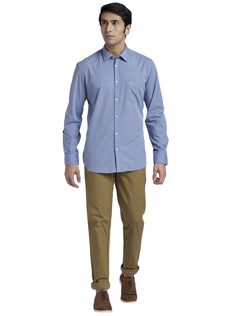 brown solid flat front casual trouser - 17766194 - Zoom Image - 5