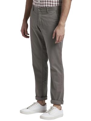 grey printed flat front casual trouser - 17766342 - Standard Image - 2