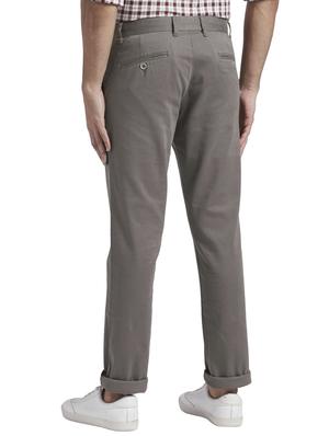 grey printed flat front casual trouser - 17766342 - Standard Image - 4