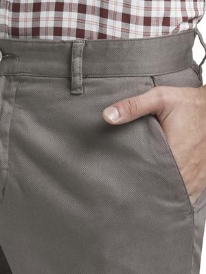 grey printed flat front casual trouser - 17766342 - Standard Image - 6