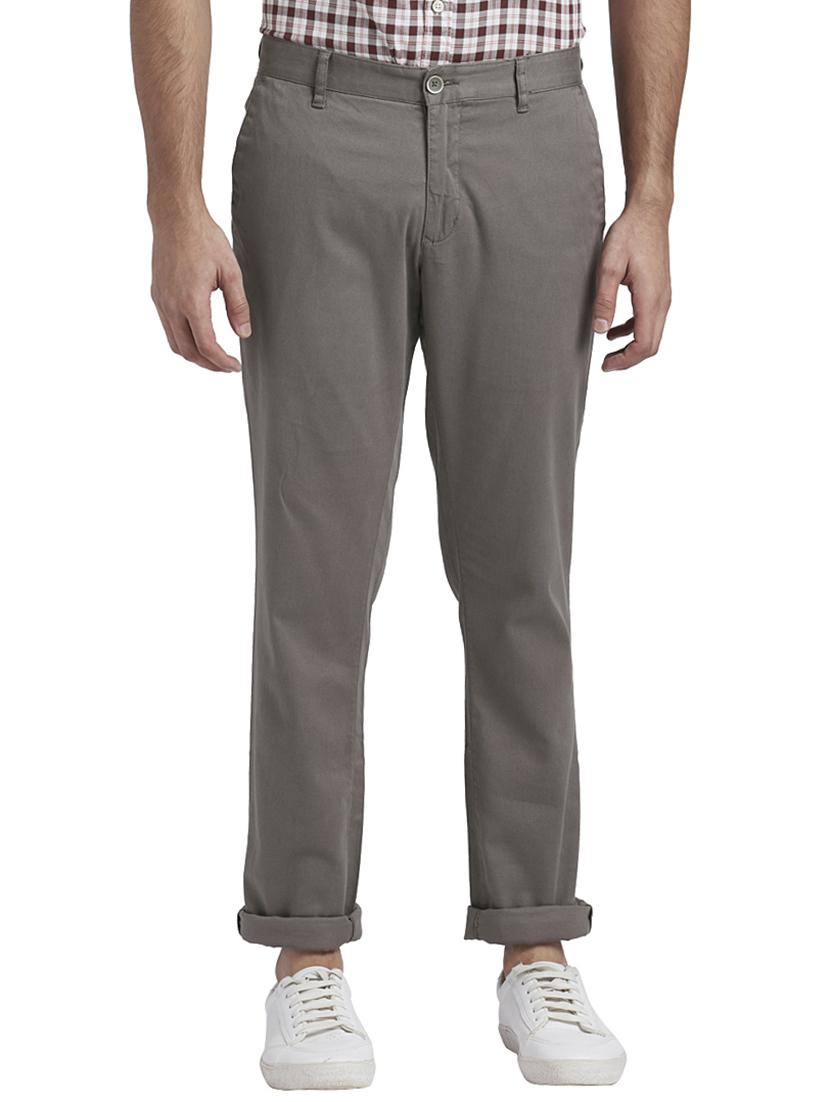 grey printed flat front casual trouser - 17766342 - Zoom Image - 1