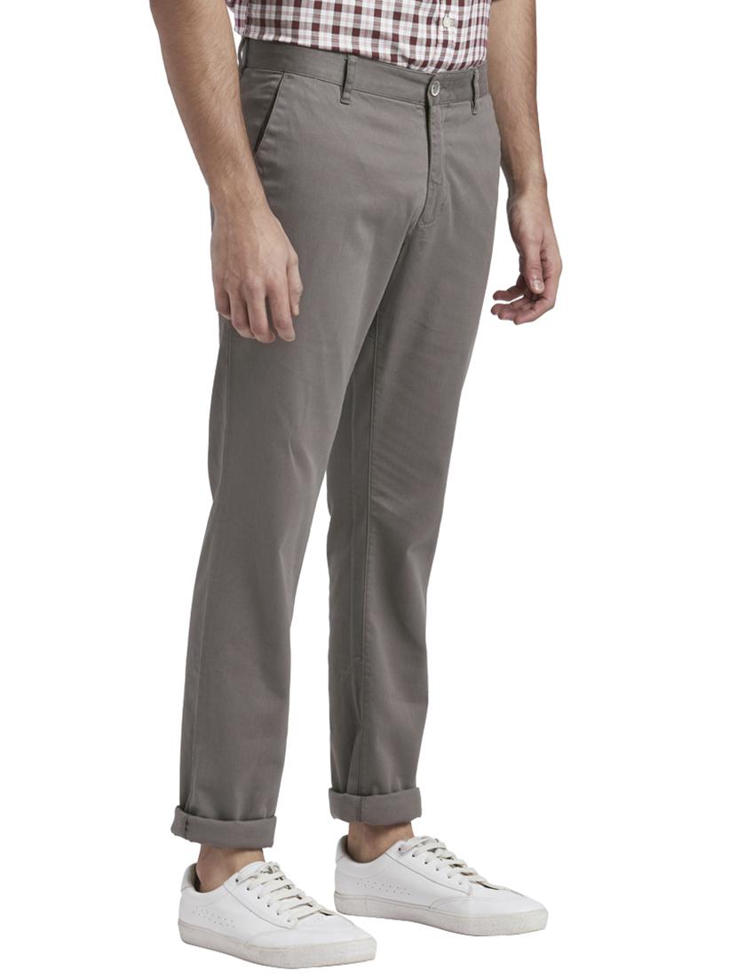 grey printed flat front casual trouser - 17766342 - Zoom Image - 3
